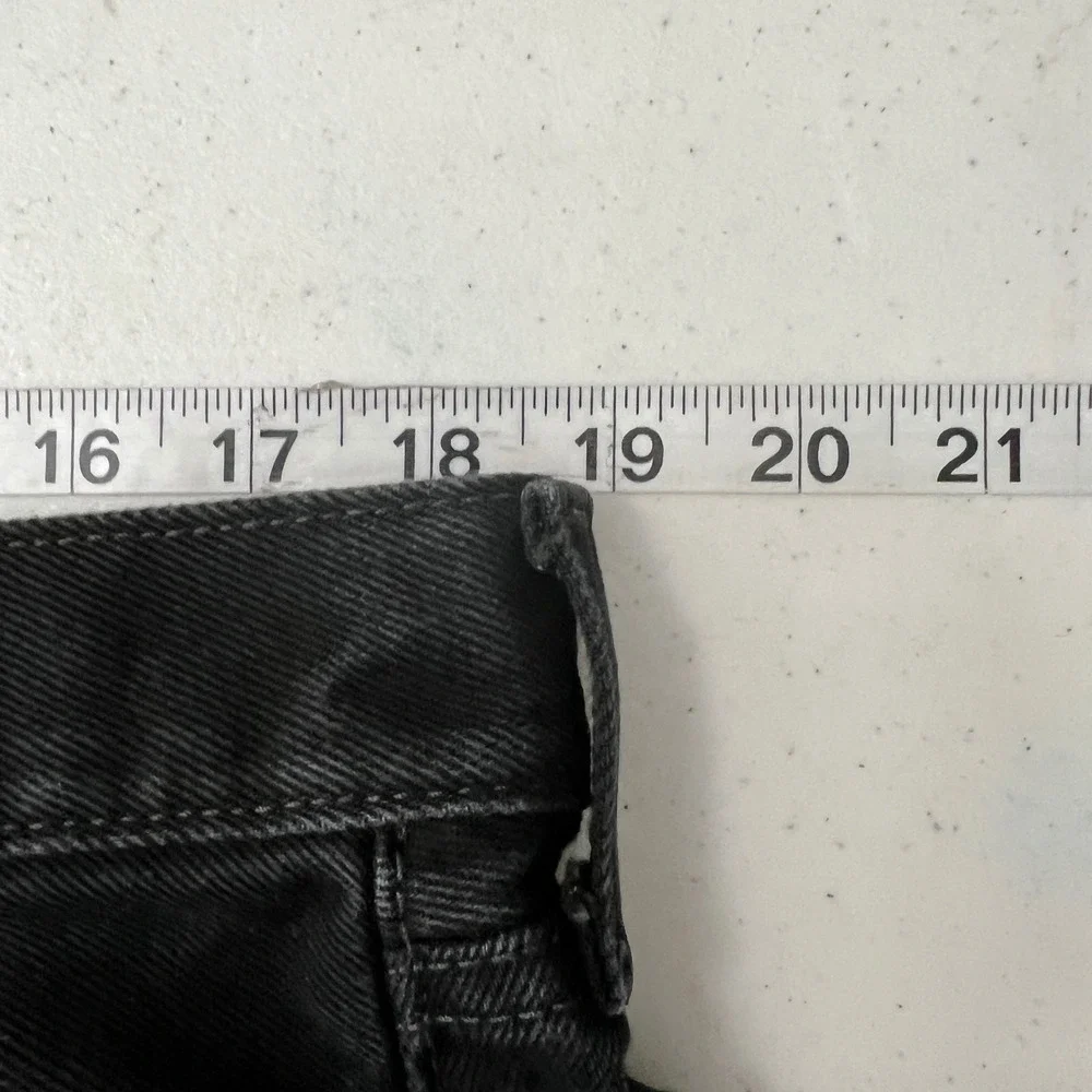 Levis 505 Regular Fit Black Straight Leg Jeans Mens 38x30 Cotton Denim